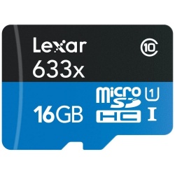 Lexar High Performance 633x microSDHC UHS-I Card with Adapter 16GB